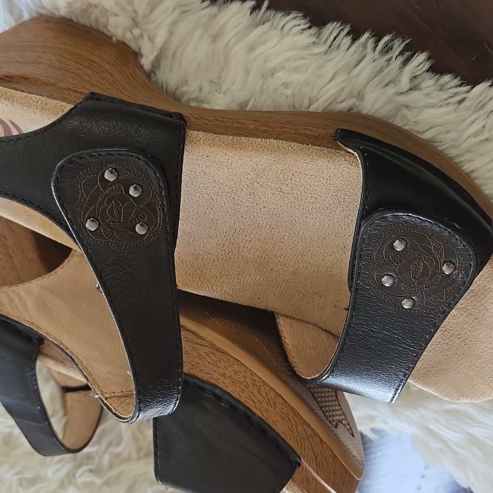Dansko Black Leather Sandals